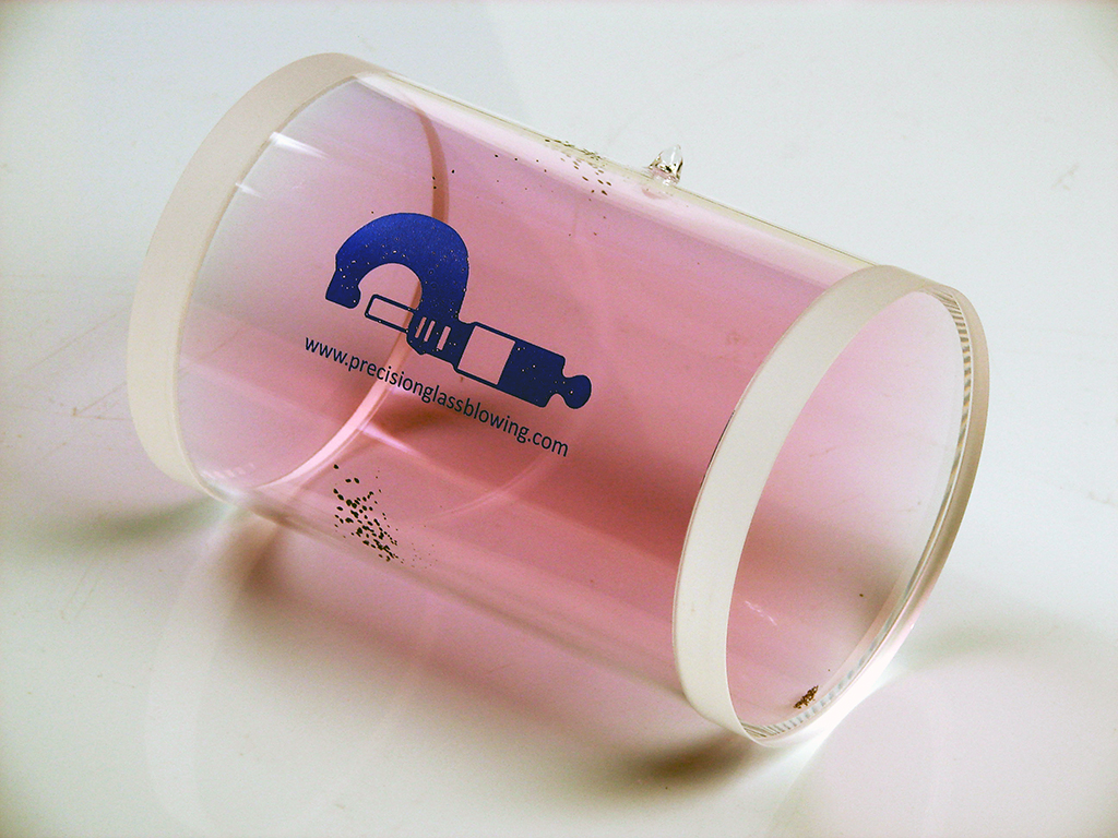 A 4”-OD- Filled -Cell-Double-Sid is pink because of the vapor inside.