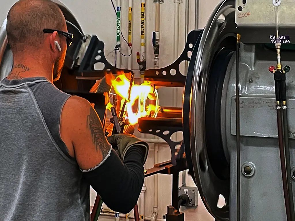 Laboratory Glassware in production at Precision Glassblowing of Colorado