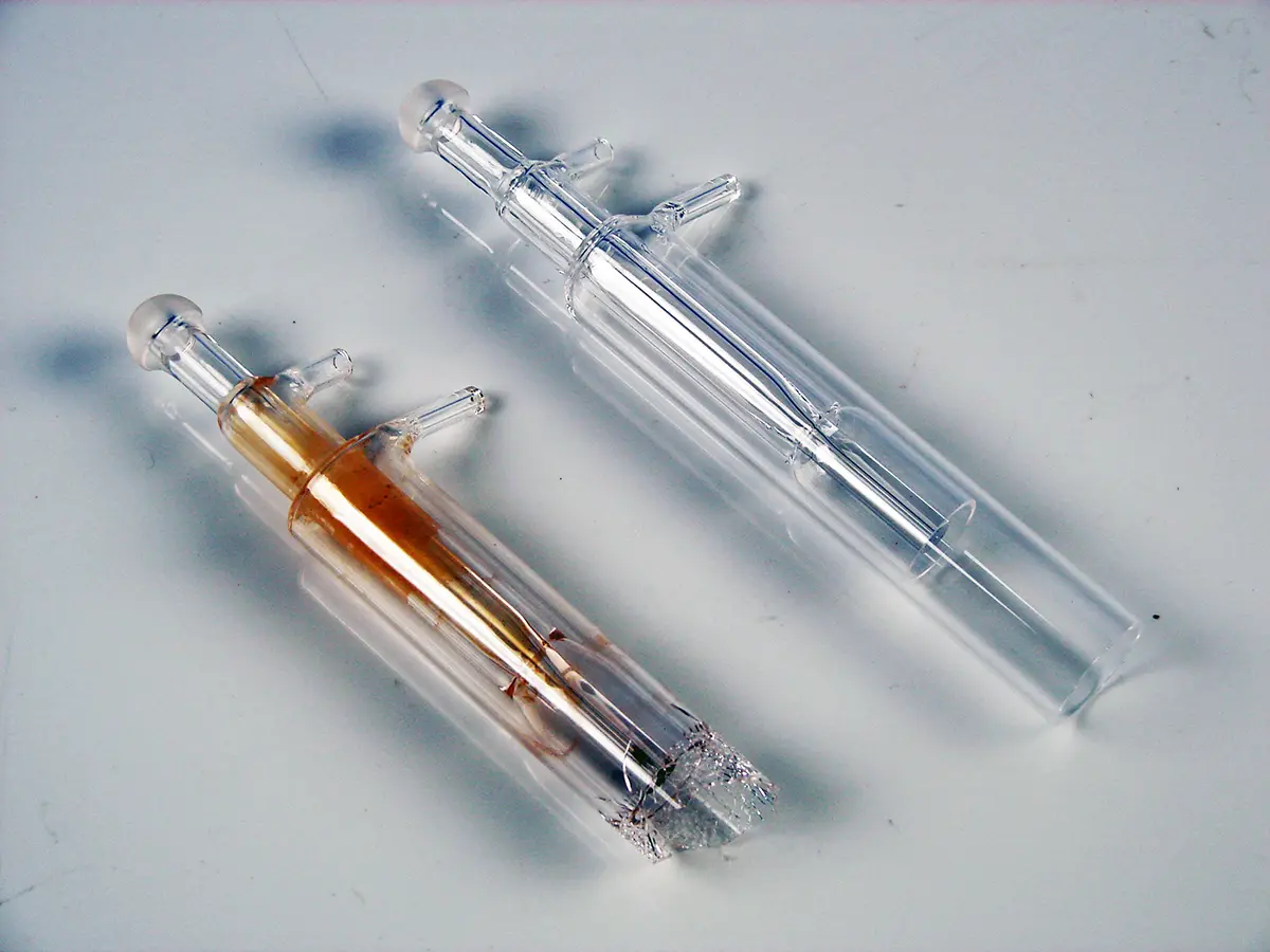 Before and After - Precision Glassblowing repairs damaged torches