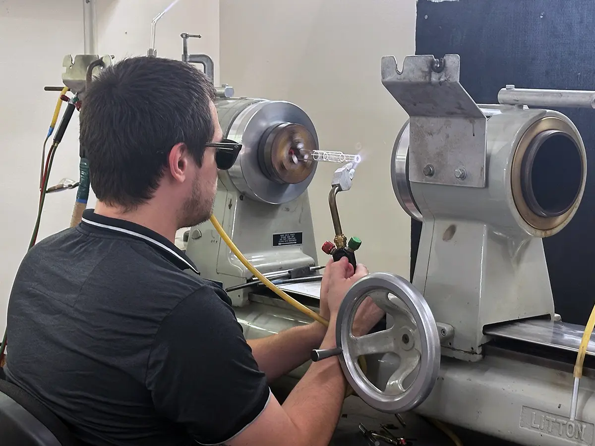 Manufacturing custom glass components at Precision Glassblowing