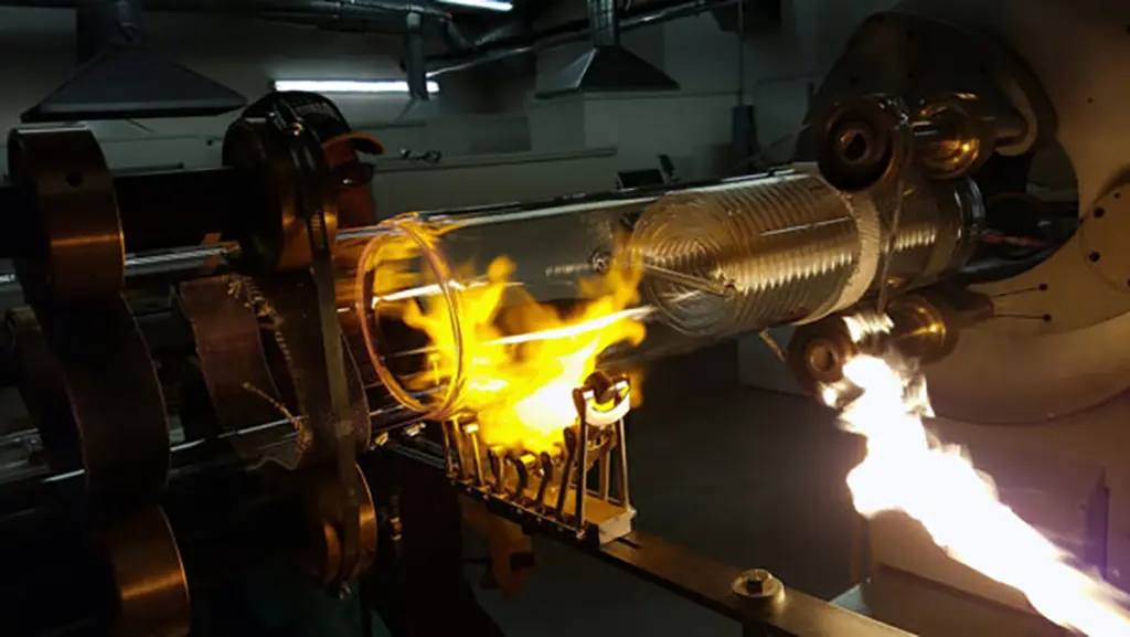 Glass coils are ideal for many areas of endeavor. This oneis being handblown at Precision Glassblowing.